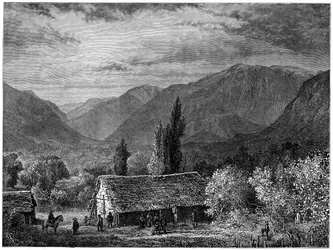 Widok w dolinie Kordyliery, Chile, 1877