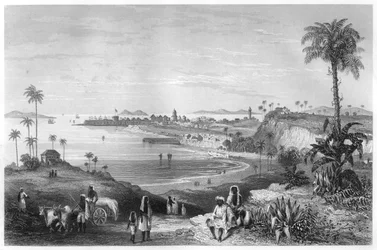 Widok Bombaju ukazujący fort, ok. 1860 r.