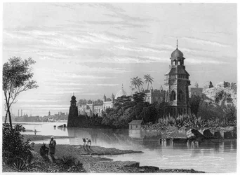 Widok Delhi z rzeki ukazujący pałac królewski, ok. 1860 r.