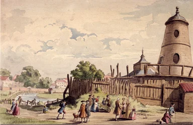 Widok New River Head, Finsbury, Londyn, ok. 1750