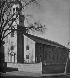Widok kościoła św. Pawła z Main Street, Newburyport, Massachusetts, 1924