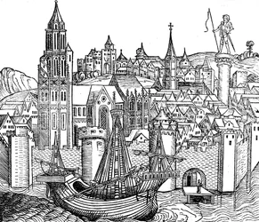 Widok warownego miasta, 1493
