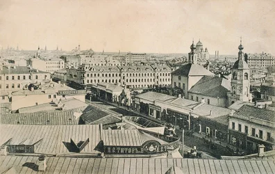 Widok Arbatu w Moskwie, Rosja, koniec XIX lub początek XX wieku