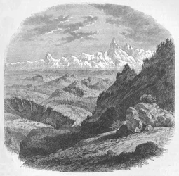 Widok pasma Himalajów, ok. 1880 r.