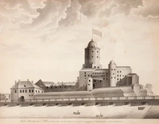 Widok na zamek w Wyborgu, ok. godz. 1840