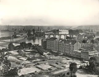 Widok miasta Praga, Czechosłowacja, 1895.