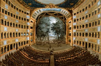 Widok wnętrza Teatro San Carlo, Neapol, XIX wiek