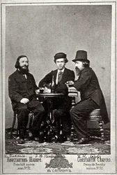 Skrzypek Johann Pickel z kompozytorami Eduardem Nápravníkiem i Anatolijem Lyadowem, XIX w.