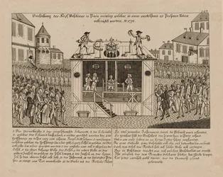 Prezentacja maszyny czołowej w Paryżu, 1792.