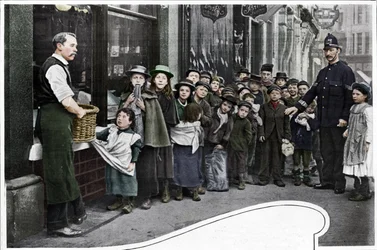 Czekam na paczki żywnościowe, Cheapside, ok. 1903 1903