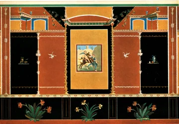 Dekoracja ścienna, Pompeje, Włochy, 1928.
