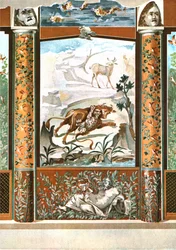 Dekoracja ścienna, Pompeje, Włochy, 1928.