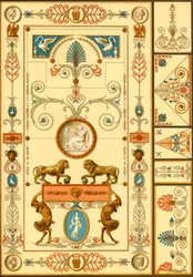 Malowidło ścienne i dekoracja sufitu, Niemcy, początek XIX w., 1898 r.