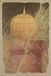 Fragment malarstwa ściennego z perystylu Willi P. Fanniusa Synistora..., ok. 1900 r. 50-40 p.n.e.