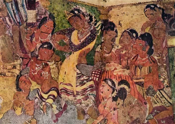 Malowidło ścienne z jaskiń Ajanta, ok. 480