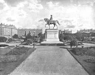 Pomnik Waszyngtona, Ogród Publiczny, Boston, USA, ok. 1900.