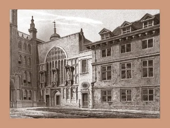 Zachodni front kaplicy Guildhall, 1886