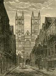 Zachodni Front Opactwa Westminsterskiego, od strony Tothill Street, 1881.