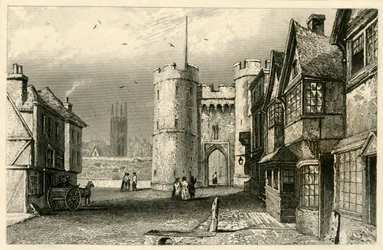 Zachodnia Brama, Canterbury, Kent, c1845.
