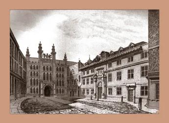 Widok zachodni na kaplicę Guildhall i Blackwell Hall, 1886
