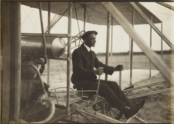 Wilbur Wright w ulotce, 1908.