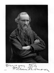 William Thomson, Lord Kelvin, irlandzko-szkocki matematyk, fizyk i inżynier, 1877