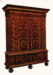 Gabinet Wilhelma i Marii, intarsja, c1690, 1925
