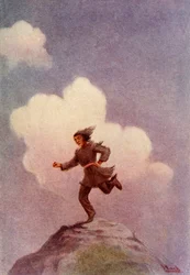 Jednym wielkim krokiem dotarł do odległego cypla”, 1914.