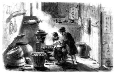 Kobieta przygotowująca ciasta na Chiński Nowy Rok, 1861