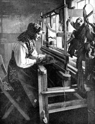 Kobieta używająca krosna, Szwecja, 1936