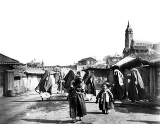Kobiety i dzieci, Nam San, Korea, 1900