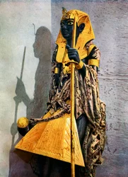 Drewniany posąg Tutanchamona, Egipt, 1933-1934