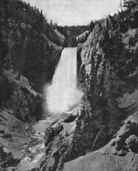 Wodospad Yellowstone, Wyoming, USA, ok. 1900.