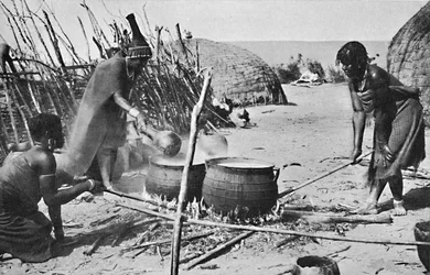 Żony Zulu warzyły piwo alkoholowe, Natal, 1912