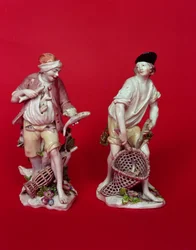 Figurki Chelsea pijanych rybaków według oryginałów z Miśni z ok. 1755 r.