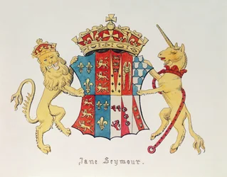 Herb Jane Seymour (ok. 1509-37), trzeciej żony króla Anglii Henryka VIII (1491-1547) (druk)