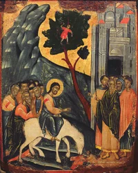 Wjazd do Jerozolimy, ikona z Wysp Jońskich, XVII w.