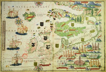 Mapa Europy z faksymile „Atlasu Millera” Pedro i Jorge Reinel oraz Lopo Homema, wykonana w 1519 r.