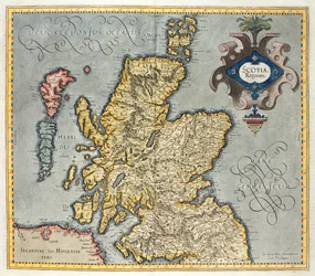 Mapa Królestwa Szkocji, XVII wiek, Scotia Regnum, pod wpływem atlasu Merkatora