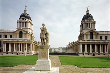 Old Royal Naval College wybudowany przez Sir Christophera Wrena (1632-1723) Greenwich, Londyn, Wielka Brytania