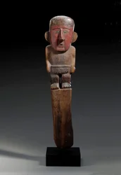 Znacznik figuralny z drewna Chimu, ok.1100-1400