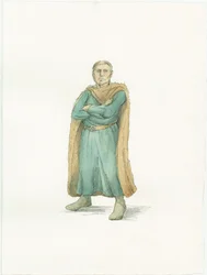 Ilustracja rekonstrukcji przedstawiająca księcia Wilhelma z Normandii około 1066 roku