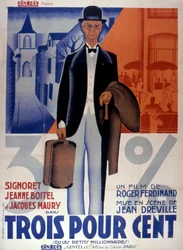 Trzyprocentowy plakat filmowy autorstwa JeanDreville 1933is Francja