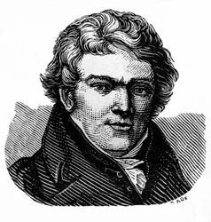 Aloys Senefelder (1771-1834), acteur et dramaturge allemand, inventeur de la lithographie et imprimeur - Senefelder, Alois, wynalazca litografii. Ilustracja / drzeworyt z : "Świat w ilustracjach", opublikowany przez autora Dr. Chr.