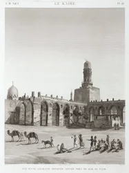 Starożytny meczet w pobliżu Bab el-Nasr, Kair, Egipt, ok. 1798