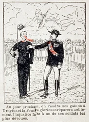 Armia nadająca pasy kapitanowi Dreyfusowi, ok. 1906 r. (rysunek)