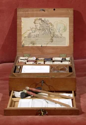 Malarz akwarelowy autorstwa R.Ackermanna, ok.1820 (foto)