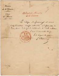 List z autografem delegata na wojnę Gustave