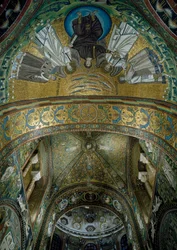 San Vitale, Mozaiki w sklepieniu absydy, Rawenna, Emilia-Romania, Włochy