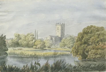 Burton-upon-Trent - "Stary" kościół: akwarela, nd [?XIX w.]